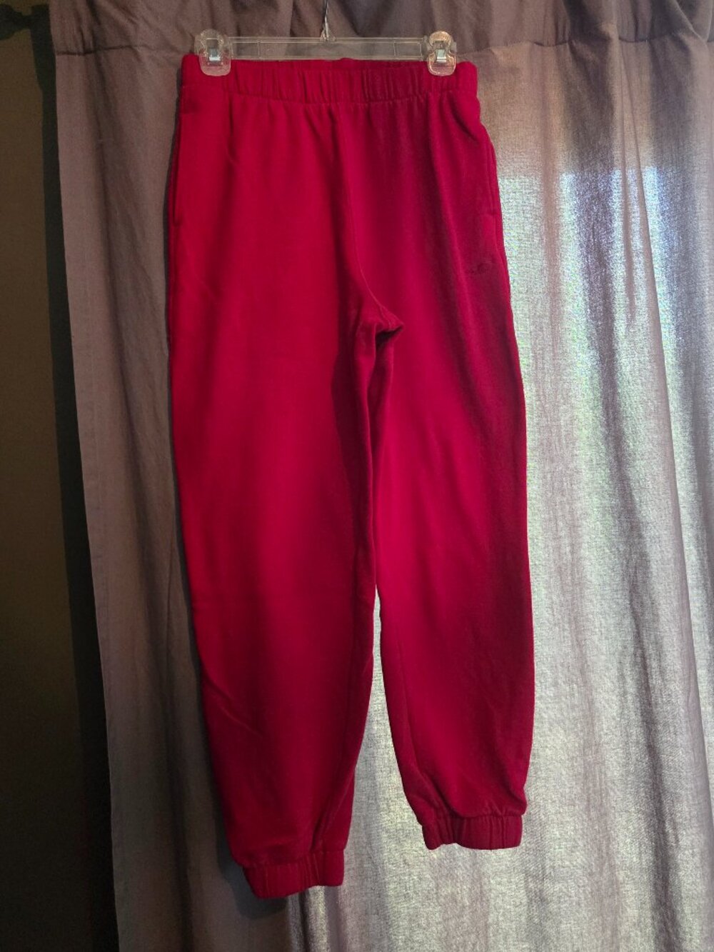 Hollister‎ Sweatpants Womens Ultra High-Rise Joggers Fleece Drawstring, Red, Sml